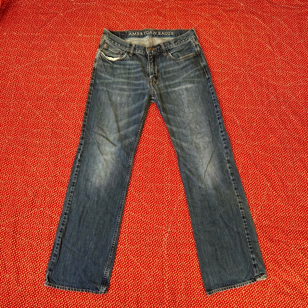 American Eagle Original Boot Cut Jeans Blue Denim 32x30 Mens 100% Cotton